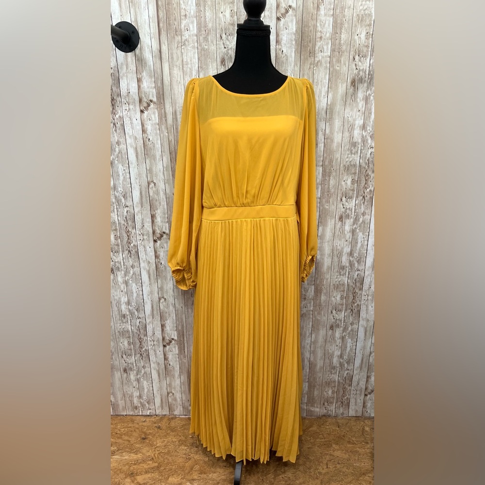 Kasper Yellow‎ Sundress with Bishop Sleeves